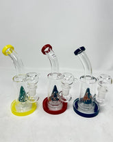 6 Inch Wigwag Cone Perc Color Flat Base Mini Rig